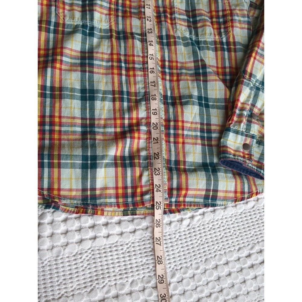Dovetail Snap Work Shirt Oversized Long Sleeve Plaid Sz XS - Picture 5 of 9